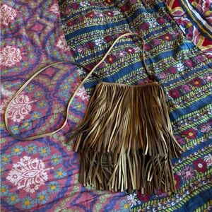 McFadin All Leather Crossbody Fringe Purse